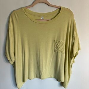 TRANQUIL & TRUE SOFT COLOR ONE POCKET CROPPED T-SHIRT WOMAN SIZE 2X